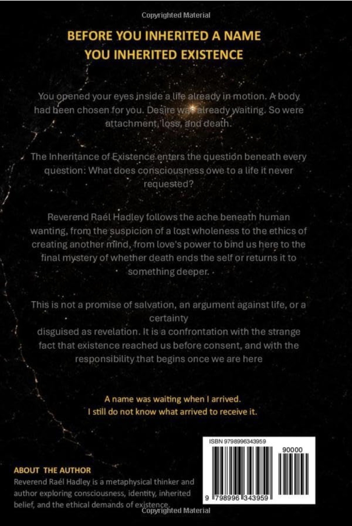 The Inheritance of Existence — back cover